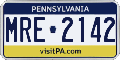 PA license plate MRE2142