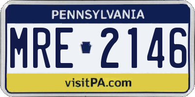PA license plate MRE2146