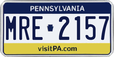 PA license plate MRE2157