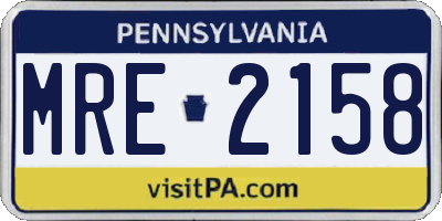 PA license plate MRE2158