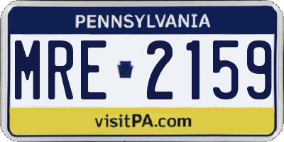 PA license plate MRE2159