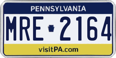 PA license plate MRE2164