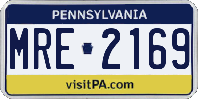 PA license plate MRE2169
