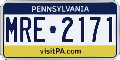 PA license plate MRE2171