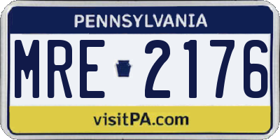 PA license plate MRE2176