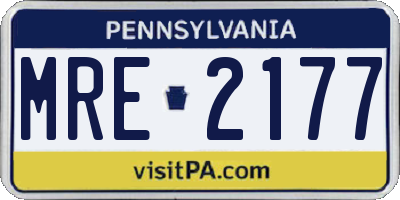 PA license plate MRE2177