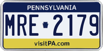 PA license plate MRE2179