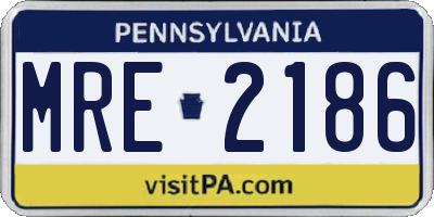 PA license plate MRE2186