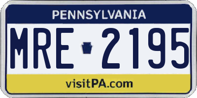 PA license plate MRE2195