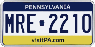 PA license plate MRE2210