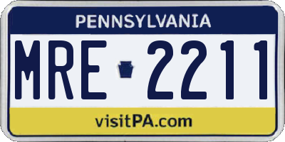 PA license plate MRE2211