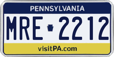 PA license plate MRE2212