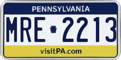 PA license plate MRE2213