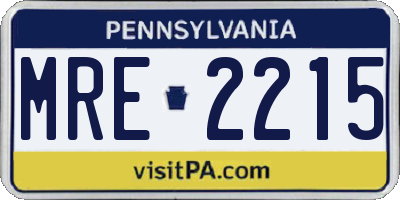 PA license plate MRE2215