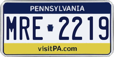 PA license plate MRE2219