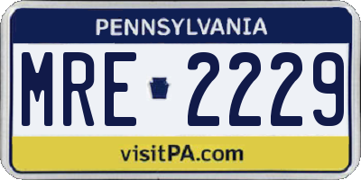 PA license plate MRE2229
