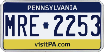 PA license plate MRE2253