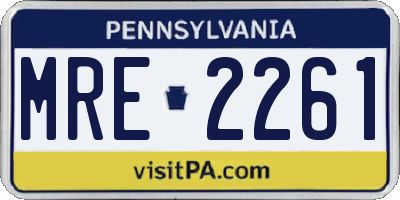 PA license plate MRE2261