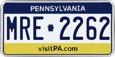 PA license plate MRE2262
