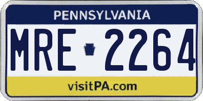 PA license plate MRE2264