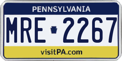 PA license plate MRE2267