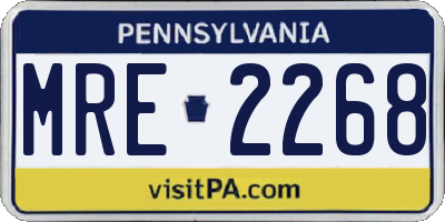PA license plate MRE2268