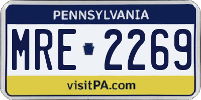 PA license plate MRE2269