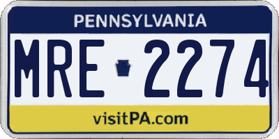 PA license plate MRE2274