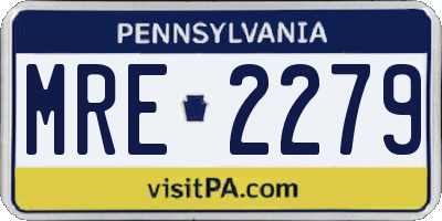 PA license plate MRE2279