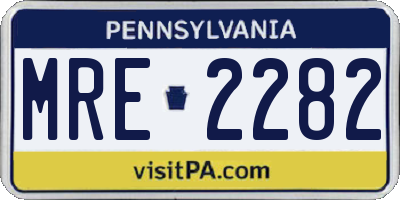 PA license plate MRE2282