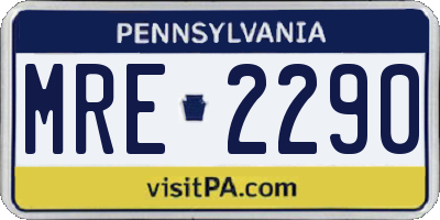 PA license plate MRE2290