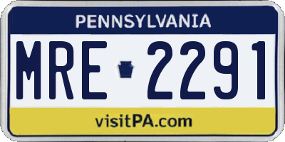 PA license plate MRE2291