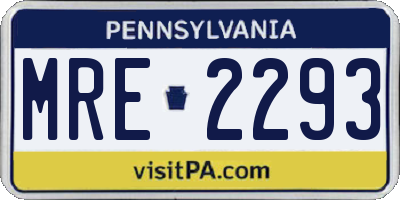 PA license plate MRE2293