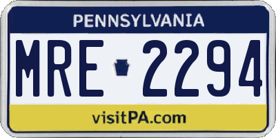 PA license plate MRE2294