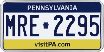 PA license plate MRE2295