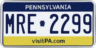 PA license plate MRE2299