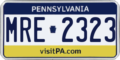 PA license plate MRE2323