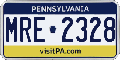 PA license plate MRE2328