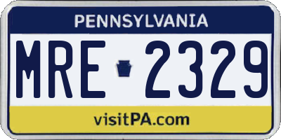 PA license plate MRE2329