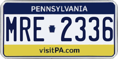 PA license plate MRE2336