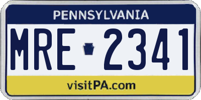 PA license plate MRE2341