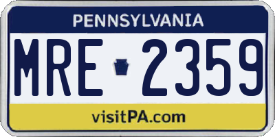 PA license plate MRE2359