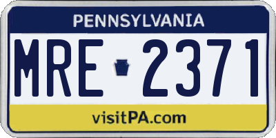 PA license plate MRE2371