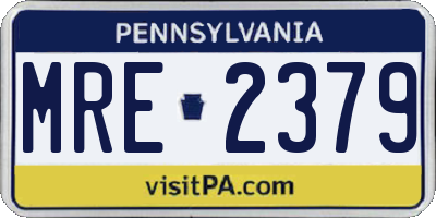 PA license plate MRE2379