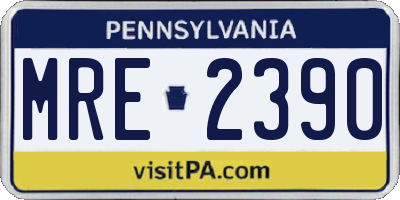 PA license plate MRE2390