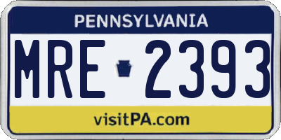 PA license plate MRE2393