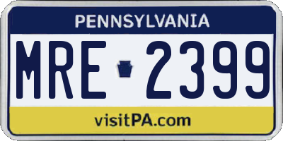 PA license plate MRE2399