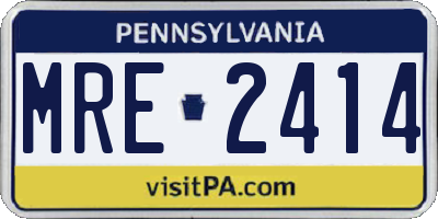PA license plate MRE2414