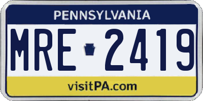 PA license plate MRE2419