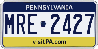 PA license plate MRE2427